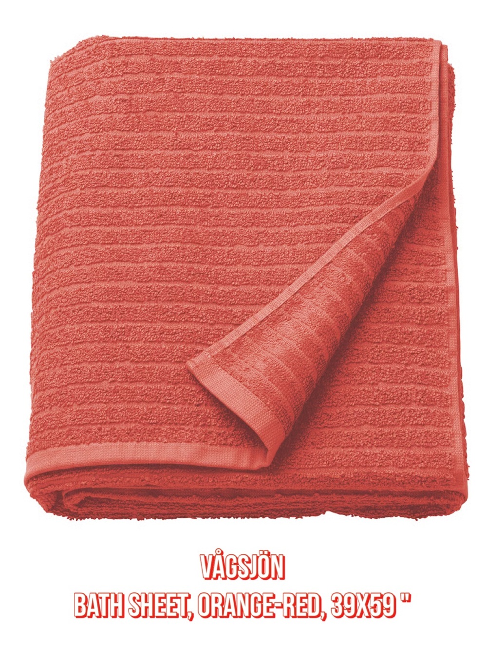 Orange-Red Bath Sheet - Plush Absorbent Towel